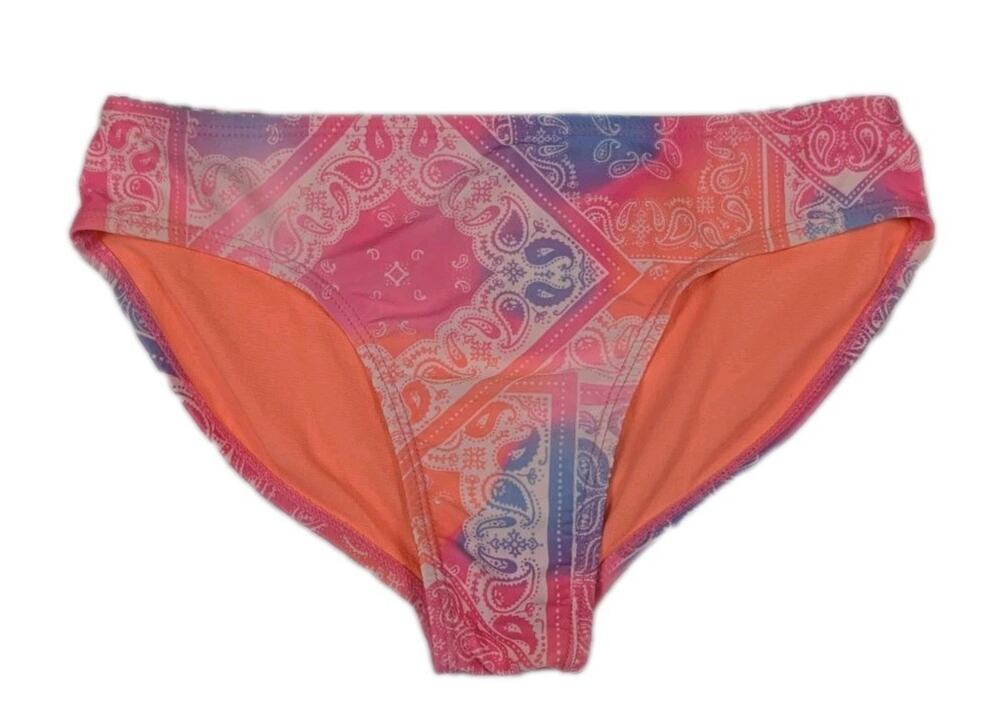 Wonder Nation Girls Large (10-12) PLUS Bikini Swim Bottoms Paisley Multicolor